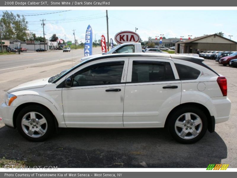 Stone White / Dark Slate Gray/Red 2008 Dodge Caliber SXT