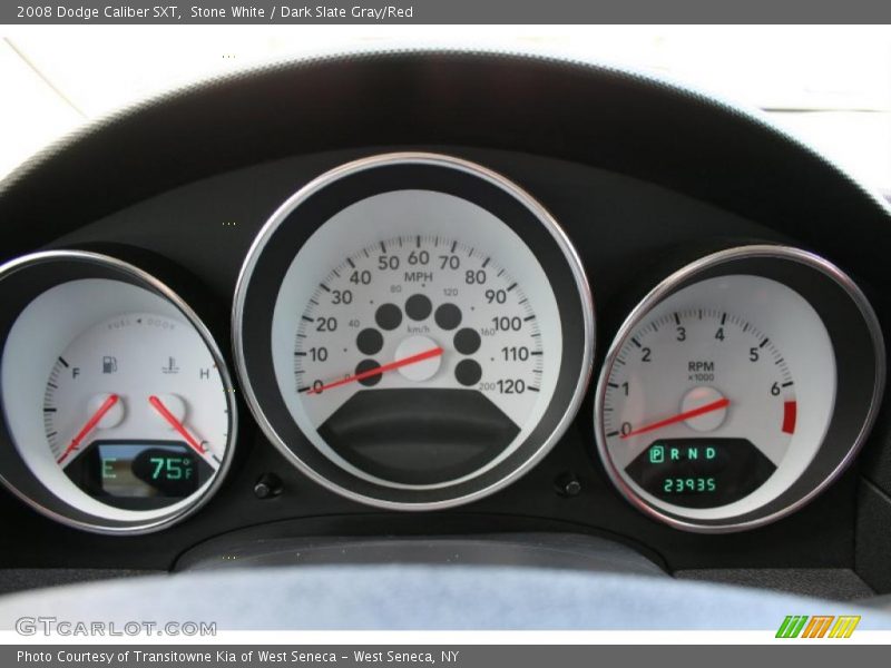 Stone White / Dark Slate Gray/Red 2008 Dodge Caliber SXT