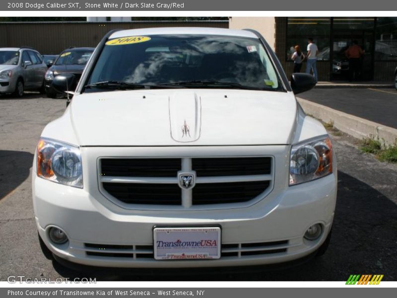 Stone White / Dark Slate Gray/Red 2008 Dodge Caliber SXT