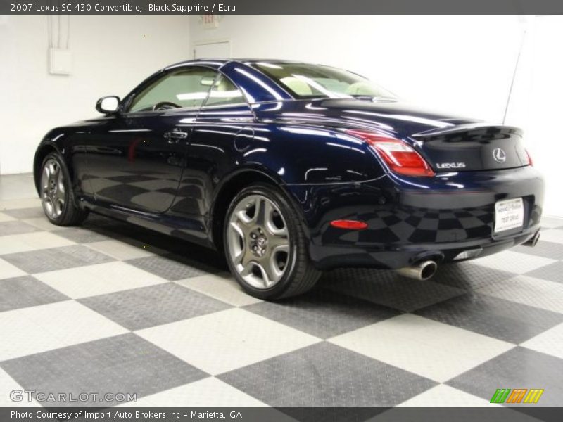 Black Sapphire / Ecru 2007 Lexus SC 430 Convertible