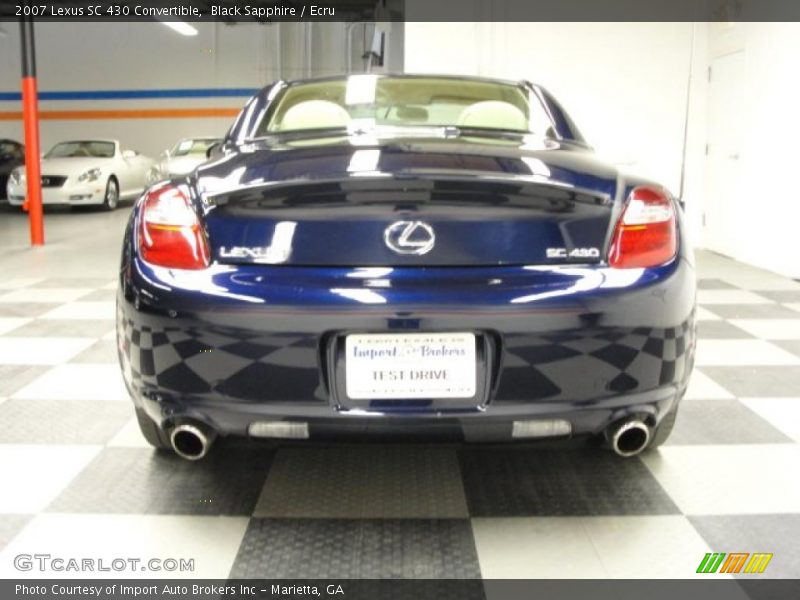 Black Sapphire / Ecru 2007 Lexus SC 430 Convertible