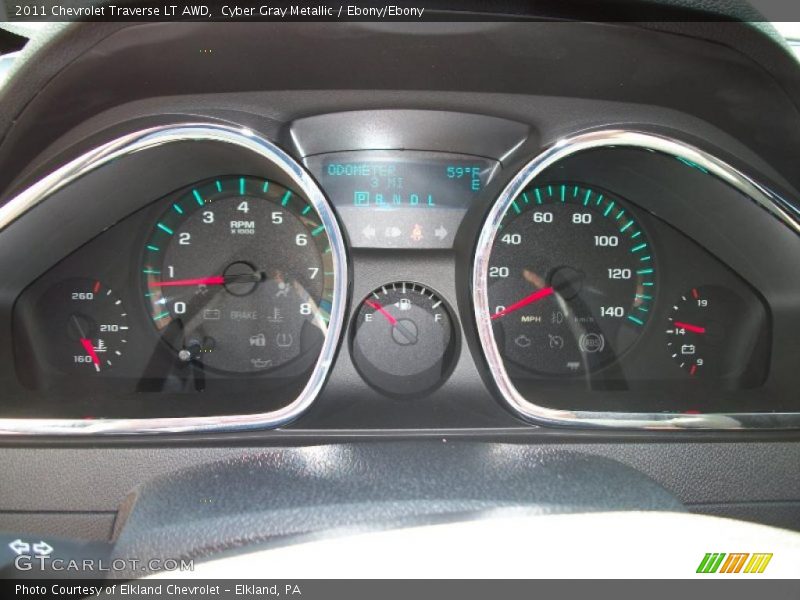 Cyber Gray Metallic / Ebony/Ebony 2011 Chevrolet Traverse LT AWD