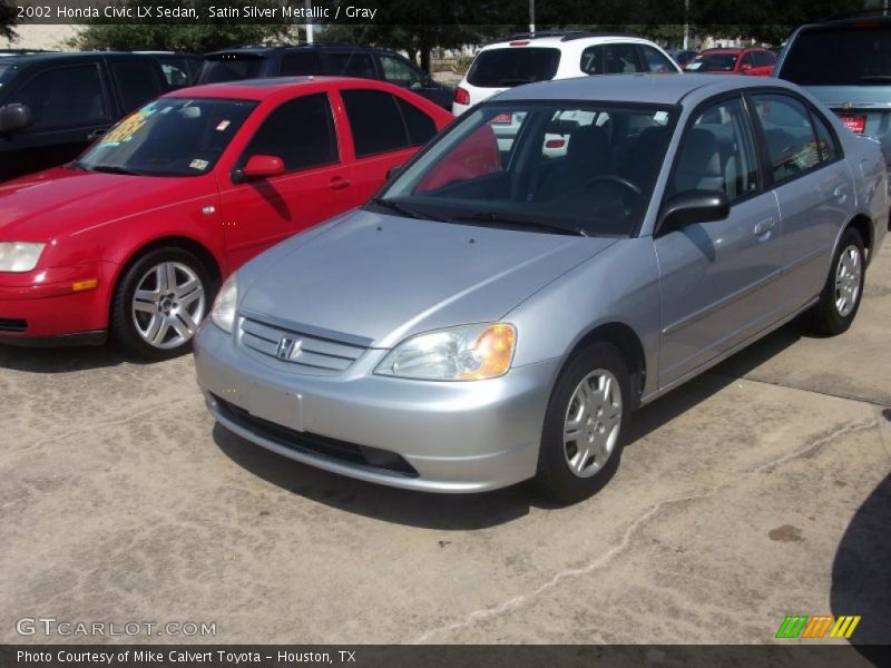 Satin Silver Metallic / Gray 2002 Honda Civic LX Sedan