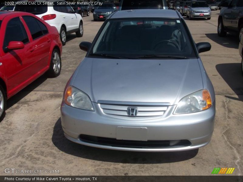 Satin Silver Metallic / Gray 2002 Honda Civic LX Sedan