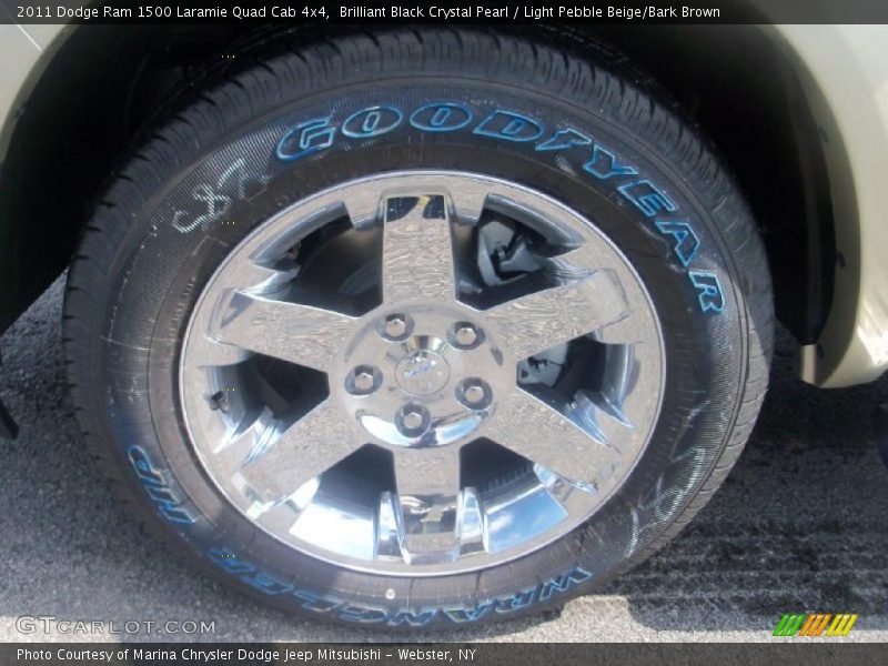 Brilliant Black Crystal Pearl / Light Pebble Beige/Bark Brown 2011 Dodge Ram 1500 Laramie Quad Cab 4x4