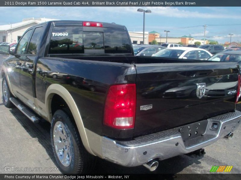 Brilliant Black Crystal Pearl / Light Pebble Beige/Bark Brown 2011 Dodge Ram 1500 Laramie Quad Cab 4x4