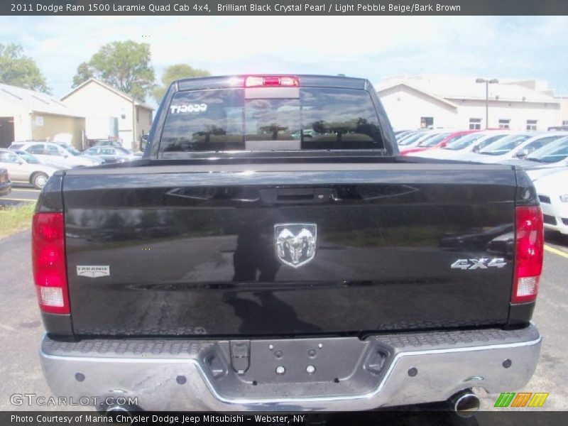 Brilliant Black Crystal Pearl / Light Pebble Beige/Bark Brown 2011 Dodge Ram 1500 Laramie Quad Cab 4x4