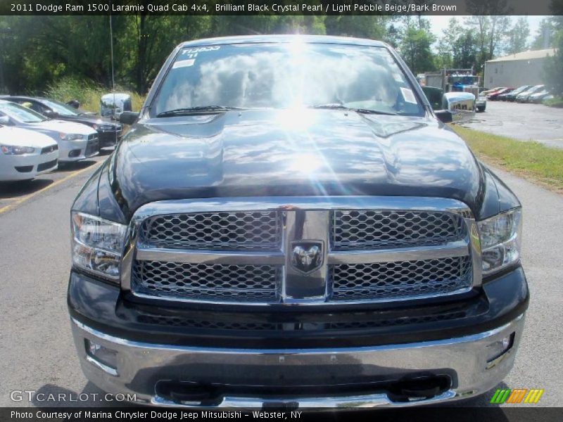 Brilliant Black Crystal Pearl / Light Pebble Beige/Bark Brown 2011 Dodge Ram 1500 Laramie Quad Cab 4x4