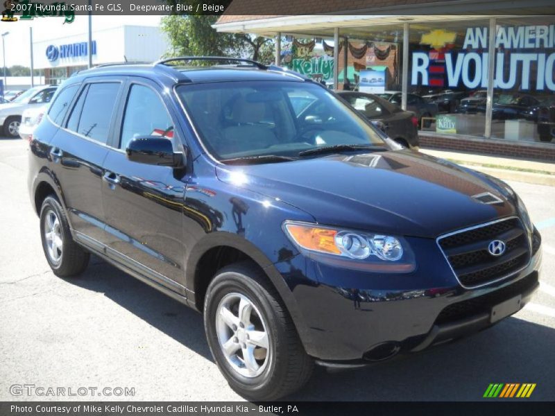 Deepwater Blue / Beige 2007 Hyundai Santa Fe GLS