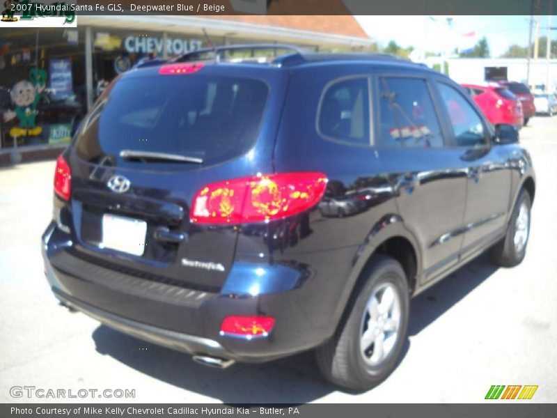 Deepwater Blue / Beige 2007 Hyundai Santa Fe GLS