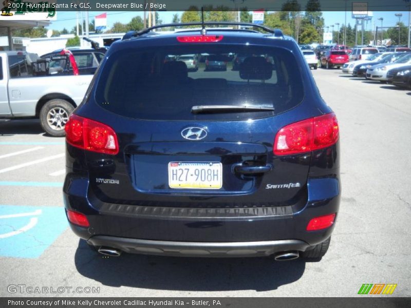 Deepwater Blue / Beige 2007 Hyundai Santa Fe GLS