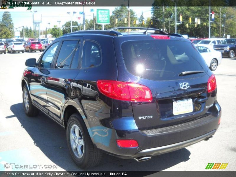 Deepwater Blue / Beige 2007 Hyundai Santa Fe GLS
