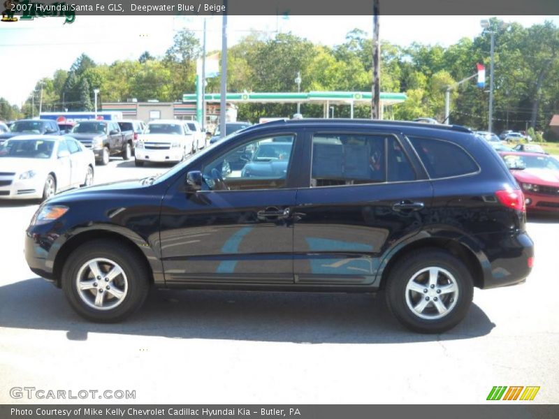 Deepwater Blue / Beige 2007 Hyundai Santa Fe GLS