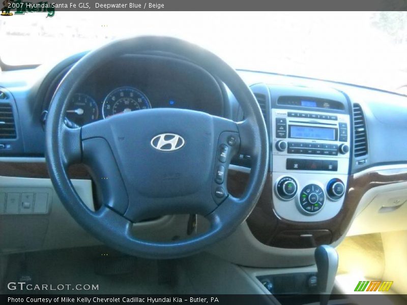 Deepwater Blue / Beige 2007 Hyundai Santa Fe GLS