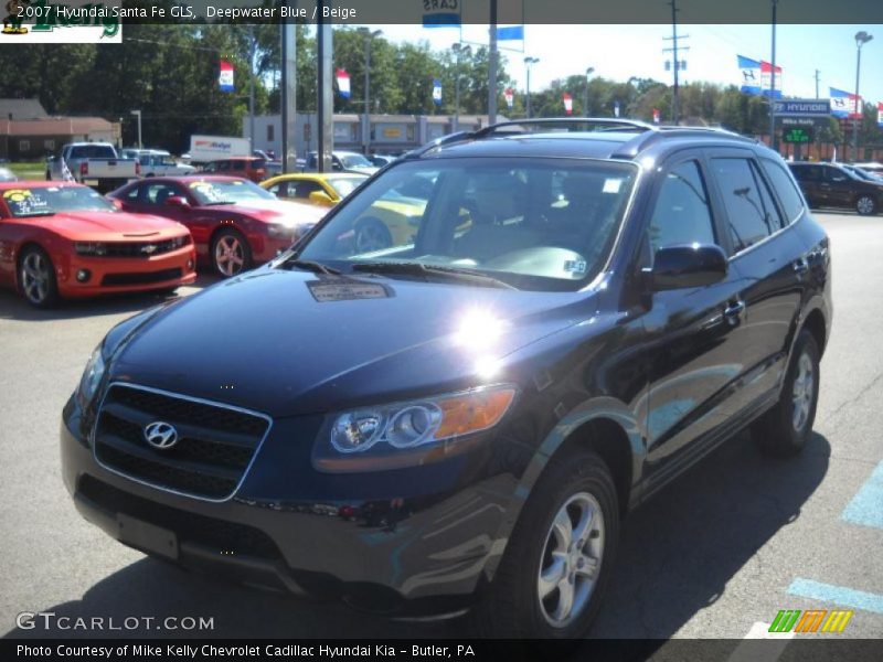 Deepwater Blue / Beige 2007 Hyundai Santa Fe GLS