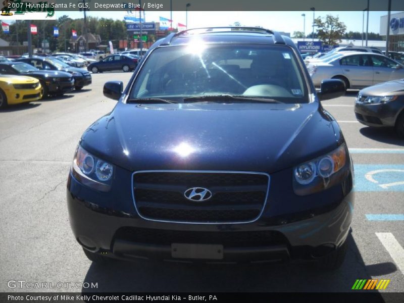 Deepwater Blue / Beige 2007 Hyundai Santa Fe GLS