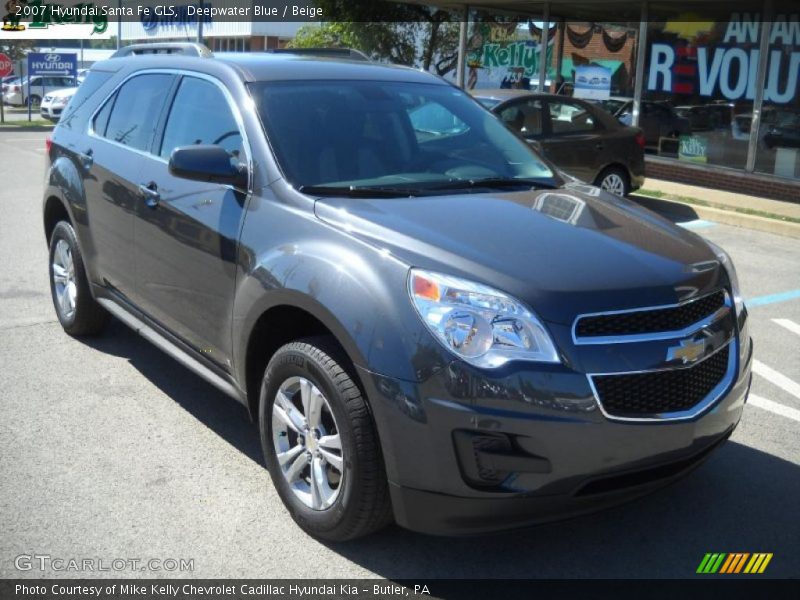 Deepwater Blue / Beige 2007 Hyundai Santa Fe GLS