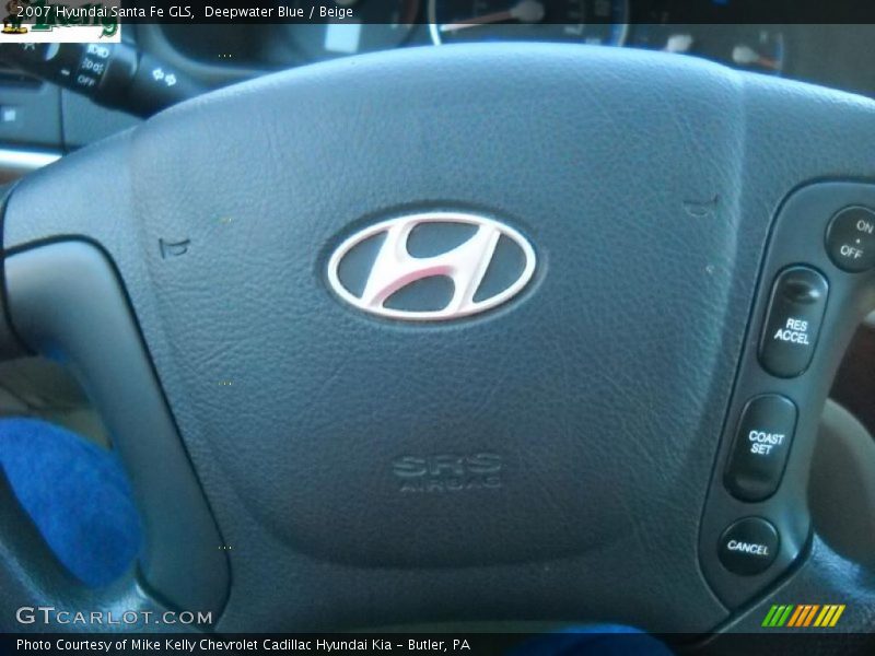 Deepwater Blue / Beige 2007 Hyundai Santa Fe GLS