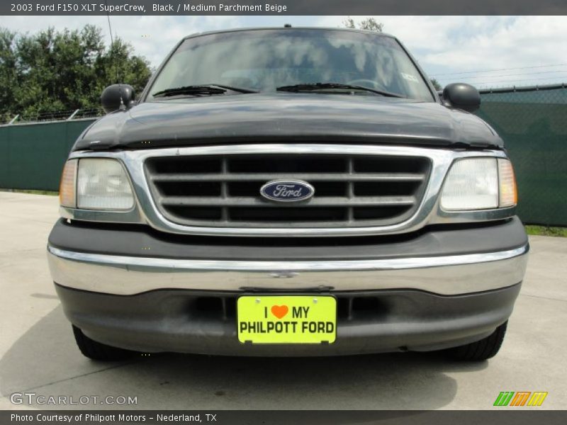 Black / Medium Parchment Beige 2003 Ford F150 XLT SuperCrew