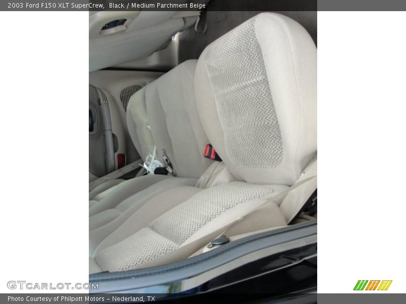 Black / Medium Parchment Beige 2003 Ford F150 XLT SuperCrew