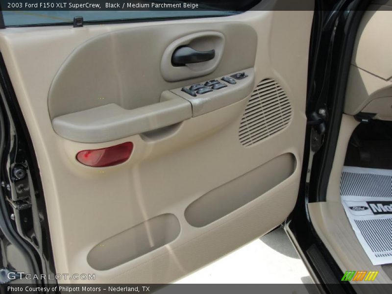 Black / Medium Parchment Beige 2003 Ford F150 XLT SuperCrew