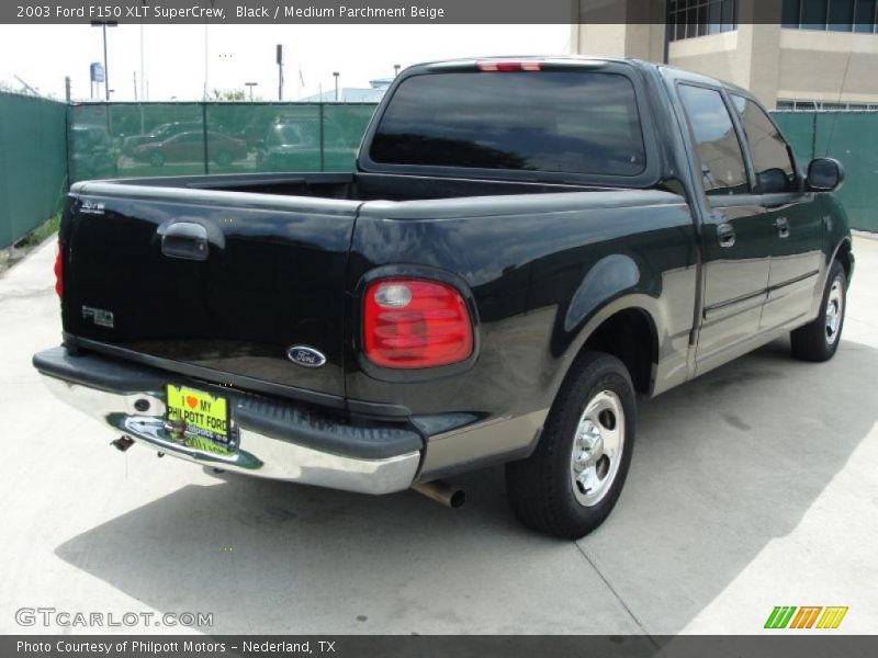 Black / Medium Parchment Beige 2003 Ford F150 XLT SuperCrew