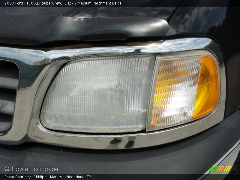 Black / Medium Parchment Beige 2003 Ford F150 XLT SuperCrew