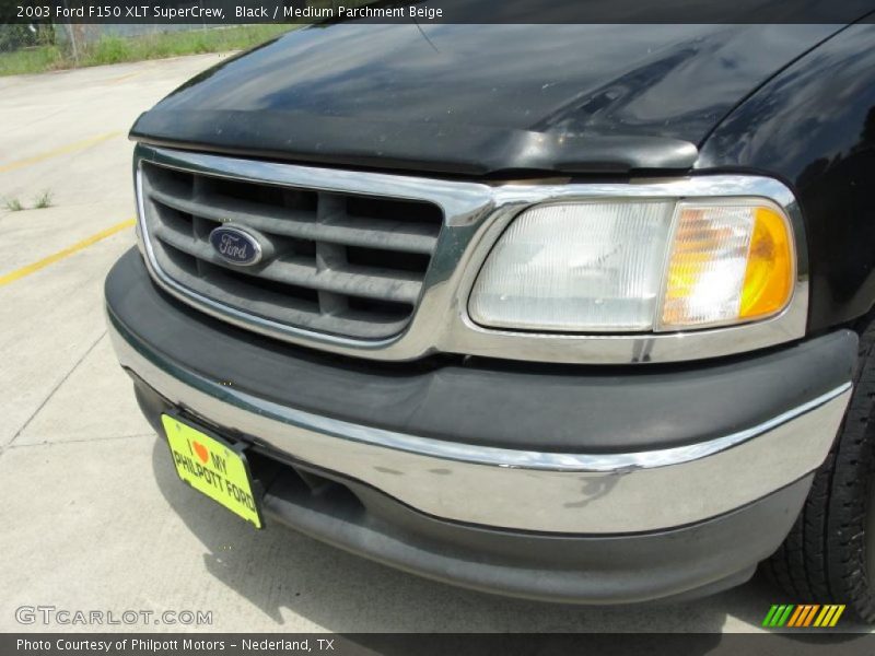 Black / Medium Parchment Beige 2003 Ford F150 XLT SuperCrew
