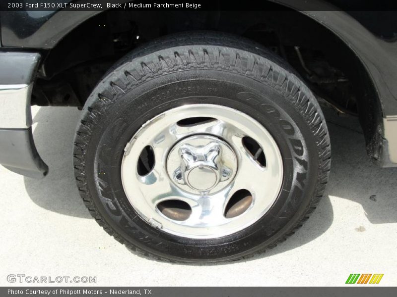 Black / Medium Parchment Beige 2003 Ford F150 XLT SuperCrew