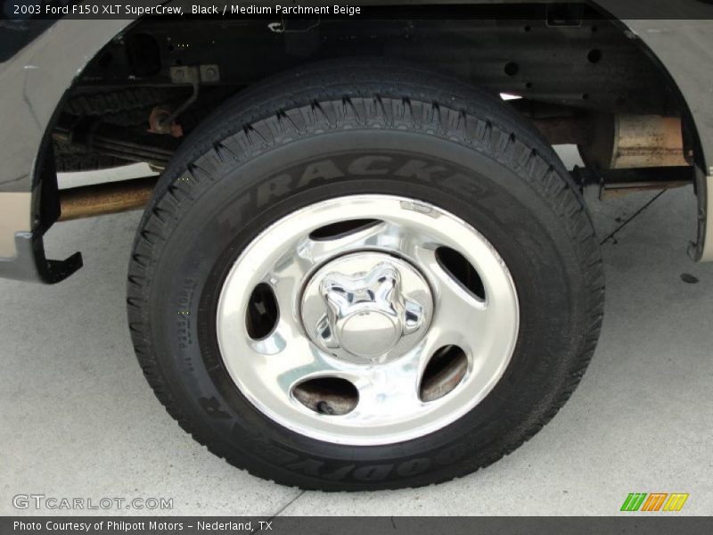Black / Medium Parchment Beige 2003 Ford F150 XLT SuperCrew
