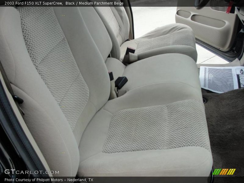 Black / Medium Parchment Beige 2003 Ford F150 XLT SuperCrew