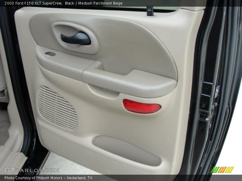 Black / Medium Parchment Beige 2003 Ford F150 XLT SuperCrew