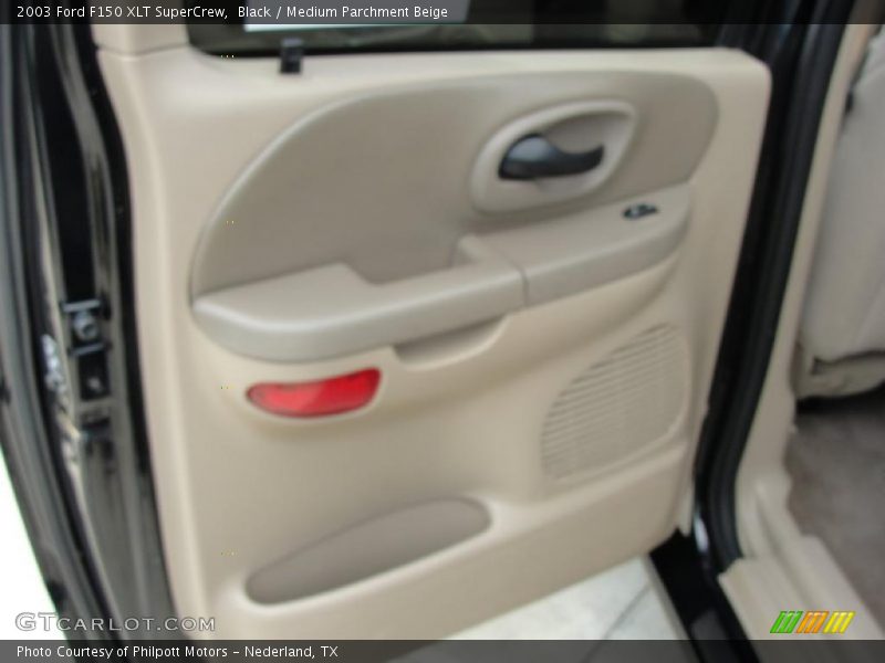 Black / Medium Parchment Beige 2003 Ford F150 XLT SuperCrew