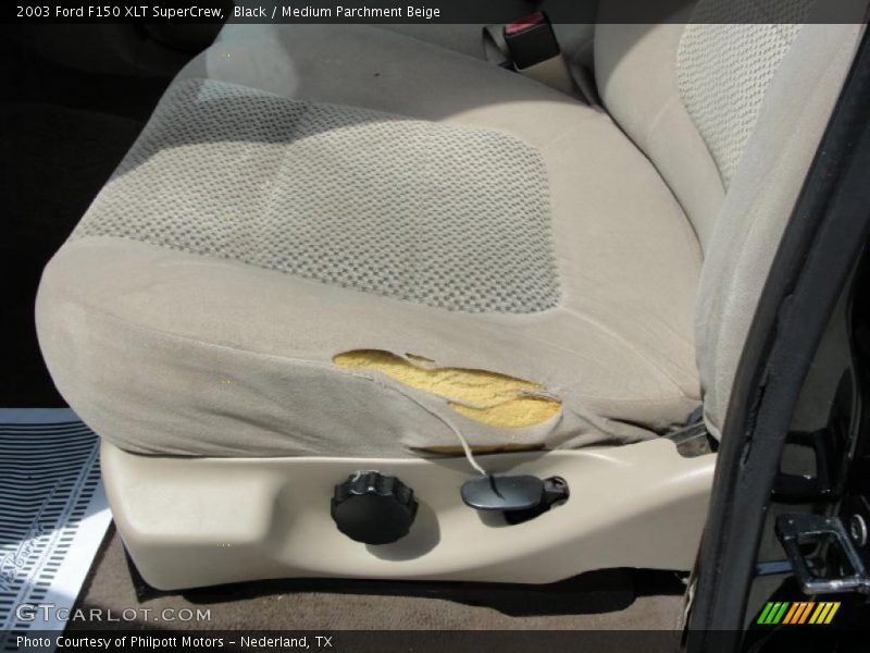 Black / Medium Parchment Beige 2003 Ford F150 XLT SuperCrew