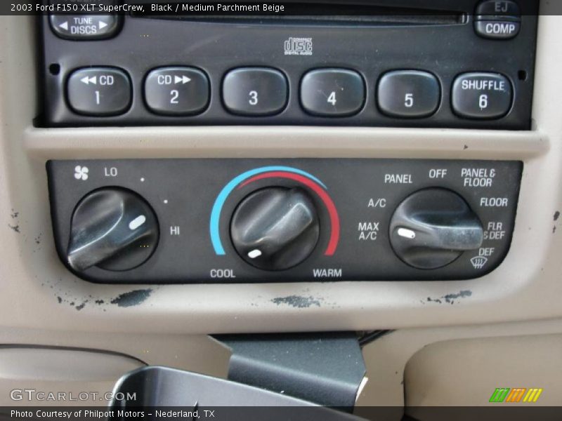 Black / Medium Parchment Beige 2003 Ford F150 XLT SuperCrew