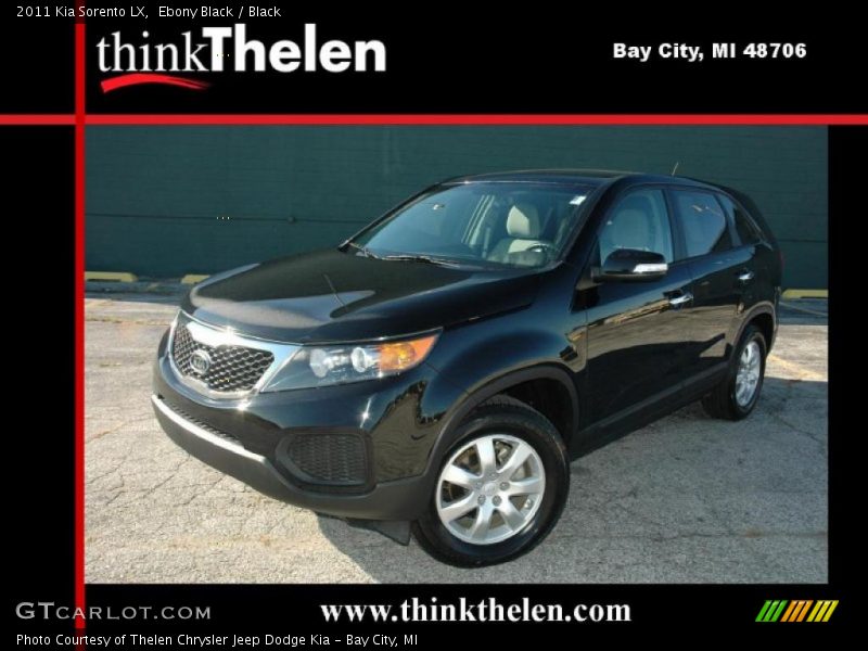 Ebony Black / Black 2011 Kia Sorento LX