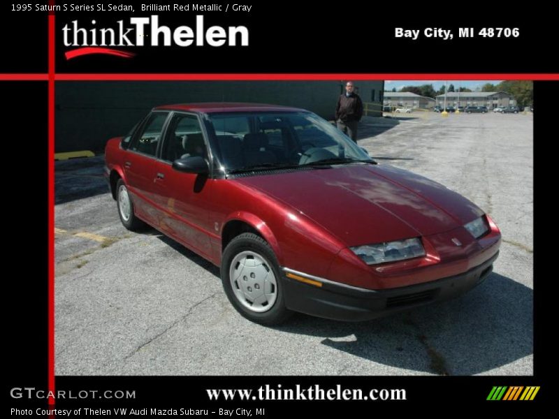 Brilliant Red Metallic / Gray 1995 Saturn S Series SL Sedan