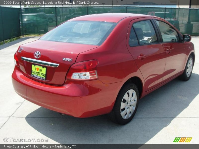 Barcelona Red Metallic / Dark Charcoal 2009 Toyota Yaris Sedan