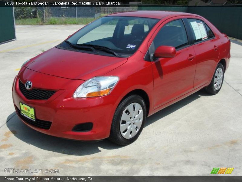 Barcelona Red Metallic / Dark Charcoal 2009 Toyota Yaris Sedan