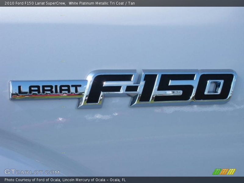 White Platinum Metallic Tri Coat / Tan 2010 Ford F150 Lariat SuperCrew