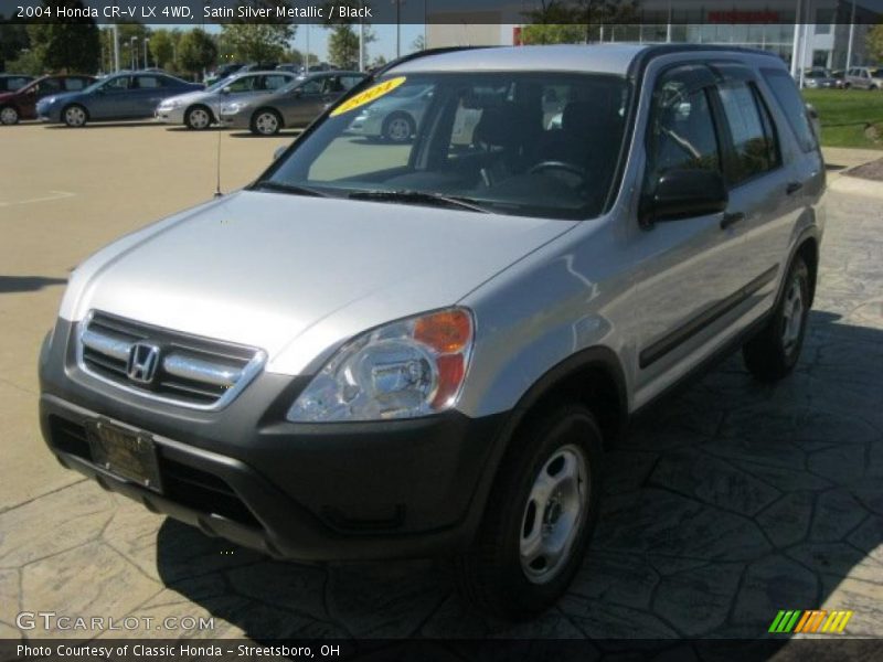 Satin Silver Metallic / Black 2004 Honda CR-V LX 4WD