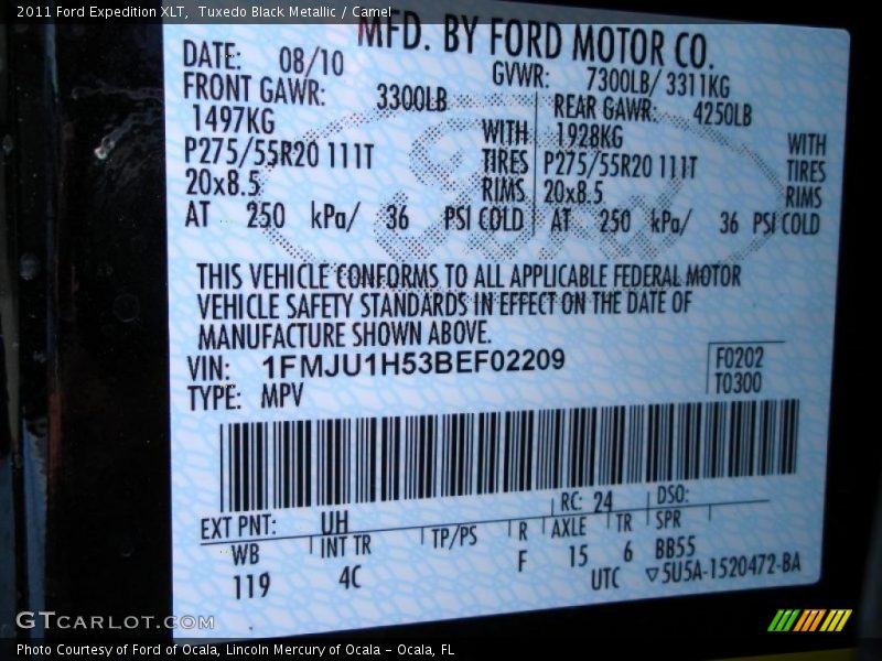 Tuxedo Black Metallic / Camel 2011 Ford Expedition XLT