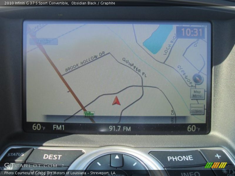 Navigation of 2010 G 37 S Sport Convertible