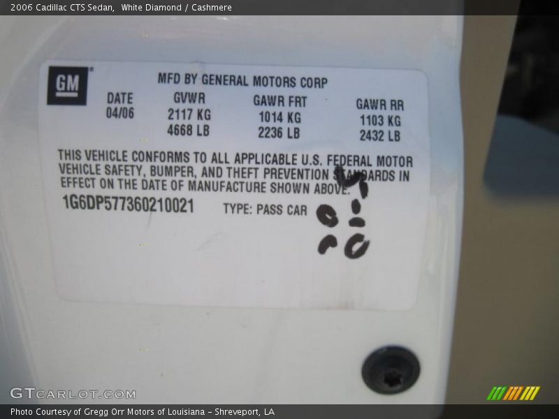White Diamond / Cashmere 2006 Cadillac CTS Sedan