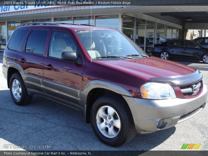 Merlot Pearl Red Metallic / Medium Pebble Beige 2003 Mazda Tribute LX-V6 4WD