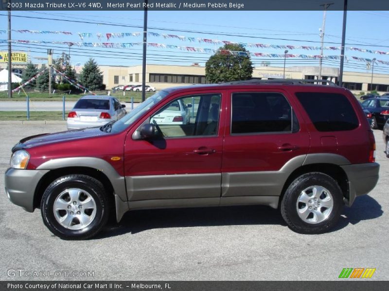 Merlot Pearl Red Metallic / Medium Pebble Beige 2003 Mazda Tribute LX-V6 4WD