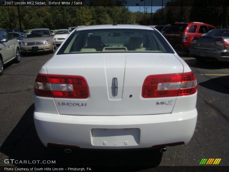 Oxford White / Sand 2007 Lincoln MKZ Sedan