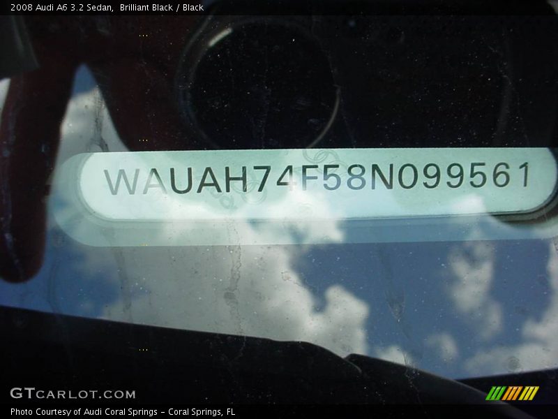 Brilliant Black / Black 2008 Audi A6 3.2 Sedan