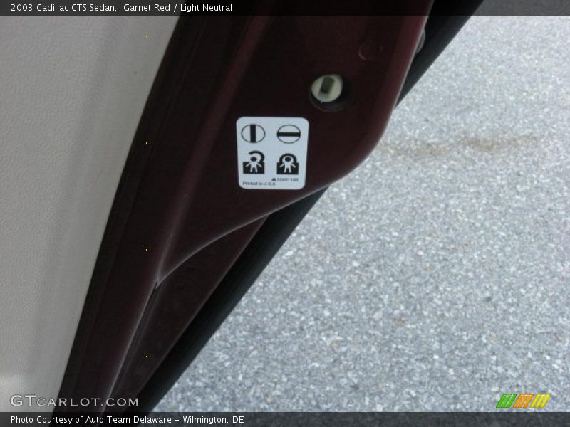 Garnet Red / Light Neutral 2003 Cadillac CTS Sedan