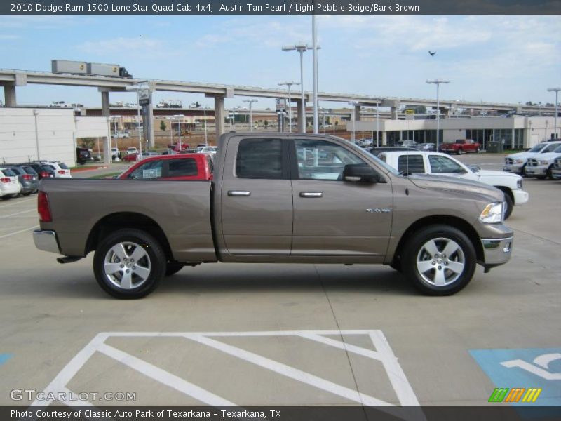 Austin Tan Pearl / Light Pebble Beige/Bark Brown 2010 Dodge Ram 1500 Lone Star Quad Cab 4x4